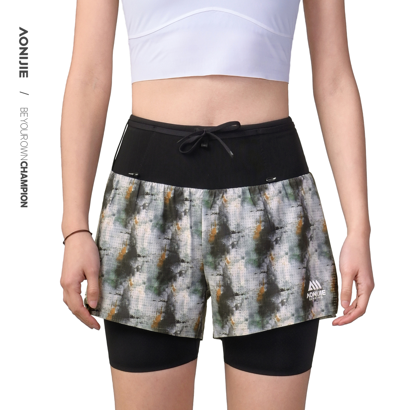 【2026新款】奥尼捷女士运动跑步越野赛双层短裤