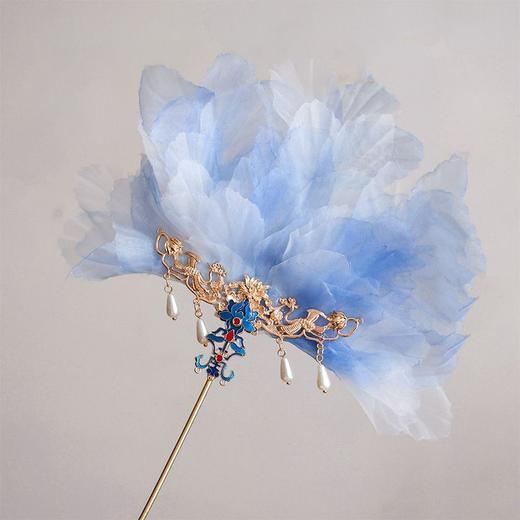 古风羽毛扇材料包 可当发簪仙气羽毛发饰新中式汉服发鬓配饰G209 商品图3