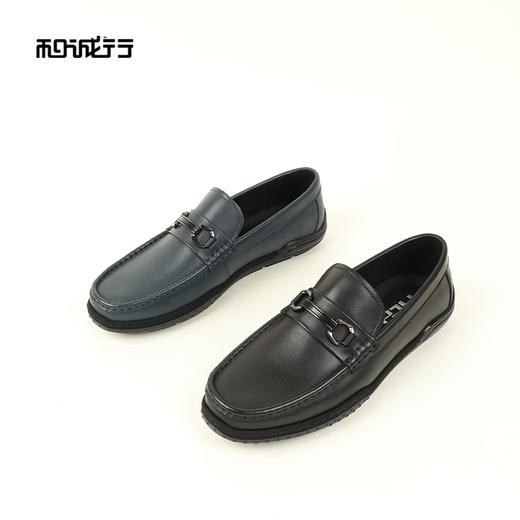和诚行2026春季新款真皮商务休闲皮鞋平底圆头男式商务鞋0551276 商品图2
