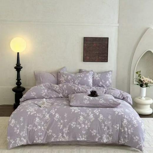 MK轻奢时尚黑金礼盒装A类水洗亚麻舒适四件套12色可选双人床单被套枕套 商品图5