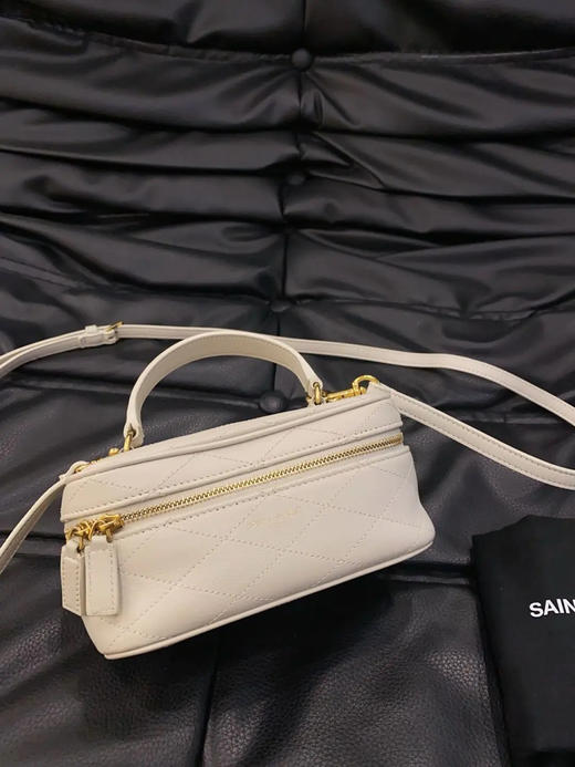 ysl mini 白金 羊皮 菱格纹 化妆包 商品图0