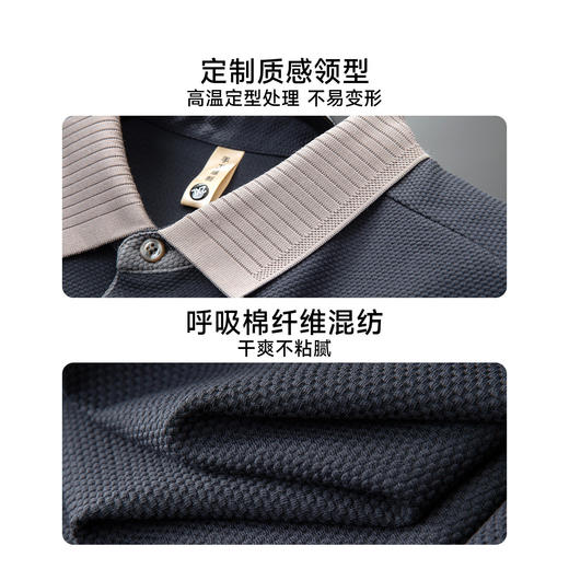 【DG】大依优型大码男装夏季翻领拼接色POLO衫短袖上衣棉质商务休闲T恤300斤 商品图3