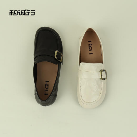 和诚行2026春季新款法式英伦风小皮鞋舒适百搭一脚蹬乐福鞋1930117 商品图2
