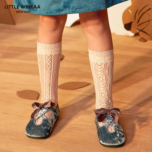 西班牙little winkaa新款女童魔术贴蝴蝶结舞蹈鞋春秋款公主鞋儿童单鞋LW23002 商品图4