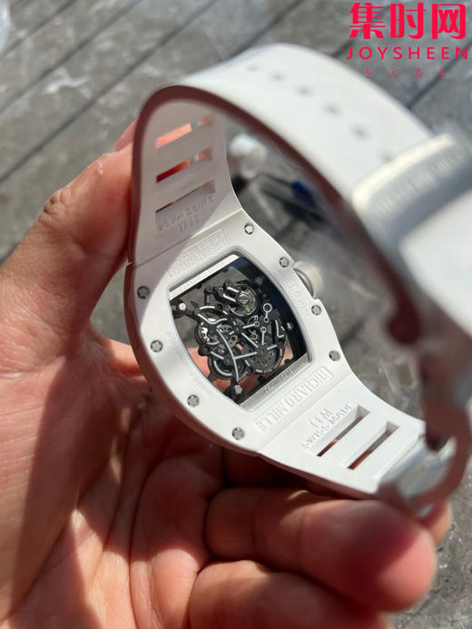 NEW理查德米勒RM055新升级V5版 理查米尔RM55 白陶瓷 男士腕表 升级一体机芯版本 原装一体双发条盒一体机芯 品质更加稳定 商品图4