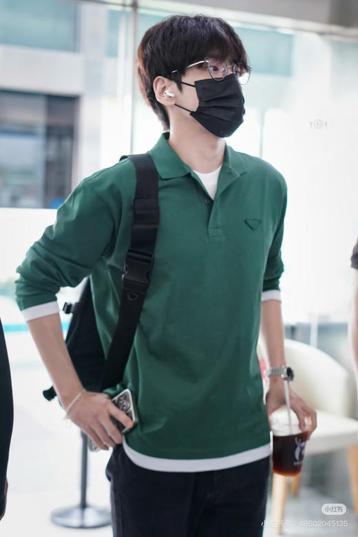 普啦达 26新品三角徽标装饰纯棉假两件长袖Polo衫T恤 商品图0