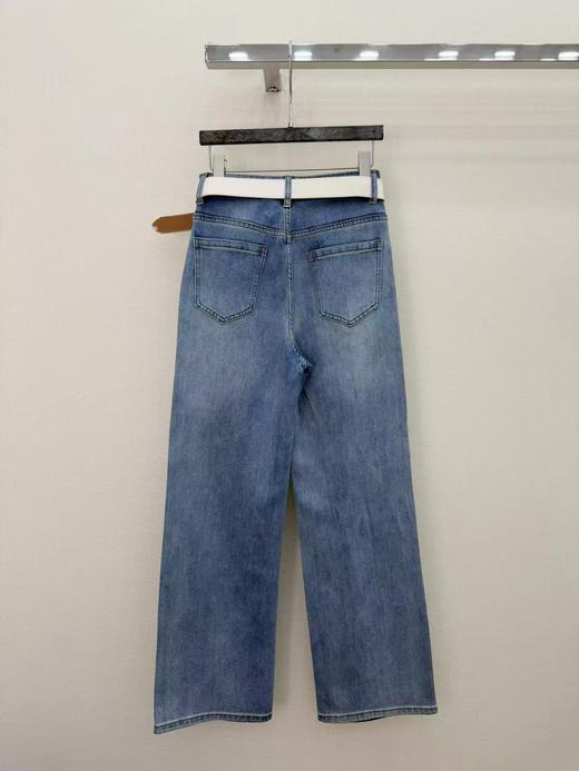 YSL 26年早春系列 *新款刺绣字母烫钻牛仔直筒裤 商品图1