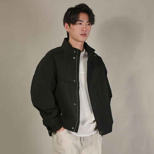 DRONKOO 2026 立领防风扣下摆两侧拉链搭扣中厚夹克 商品图1