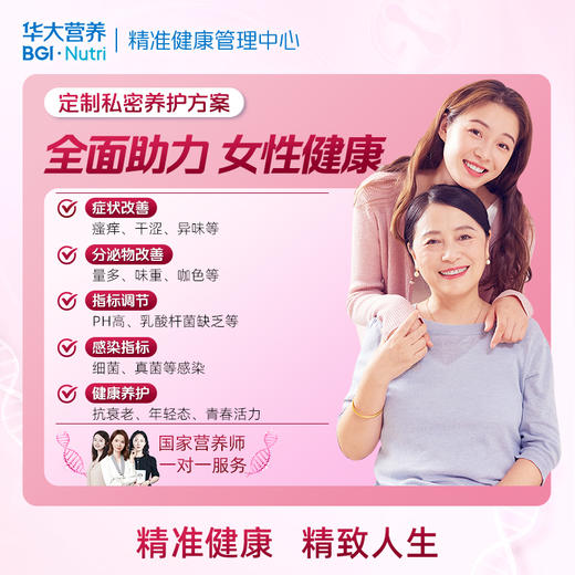 VIP【健康方案】【女性健康计划 | 精准私护】精准生殖道菌群检测+精准产品干预+国家营养师1对1指导，适合你个人的全闭环精准女性健康提升方案！ 商品图0