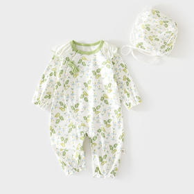 婴儿连体衣女宝宝新生儿无骨春秋纯棉哈衣送帽子婴幼儿童装爬服