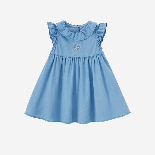 英氏儿童连衣裙女童夏季牛仔背心裙宝宝防晒凉感莱赛尔透气日常裙 商品图4
