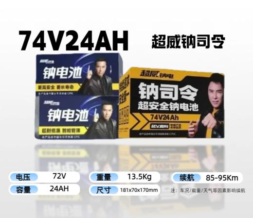 【双十一美点特惠】74V24A 超威钠司令 武汉到店 商品图0