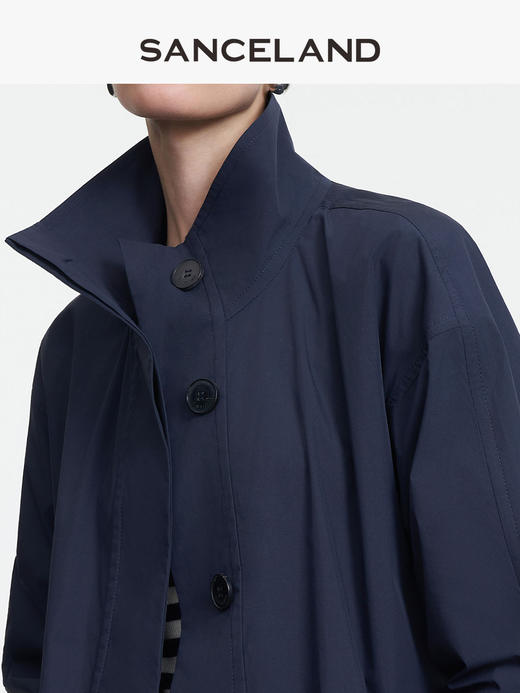 三石一澜SANCELAND薄棉立领风衣SK15202067 商品图3