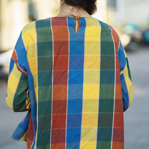 绽放109朵/织彩·汉麻棉圆领长袖提花面料彩色短T春夏松弛感T恤女 商品图3