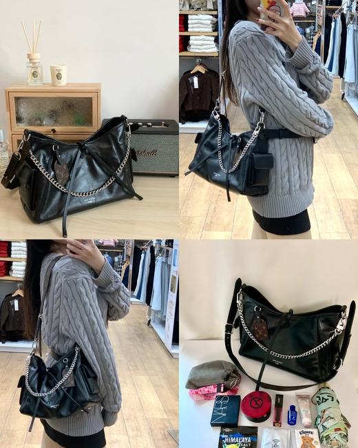 LV精简黑武士链条帅气大气肽羊皮妈咪包 商品图4