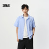 森马短袖衬衫男夏季时尚百搭条纹衬衣2026新款纯棉宽松翻领上衣 商品缩略图1