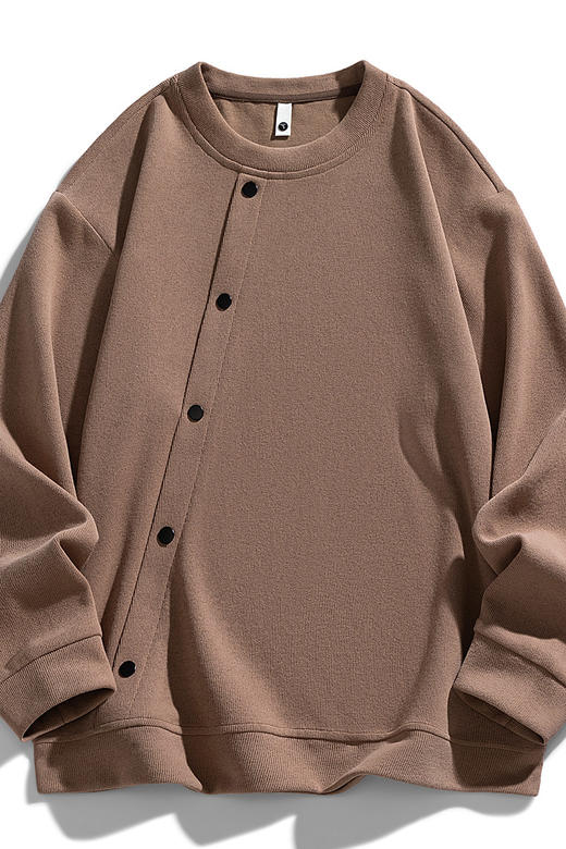 【DSL】大依优型大码男装圆领卫衣简约休闲棉质长袖打底衫上衣加肥加大码 商品图5