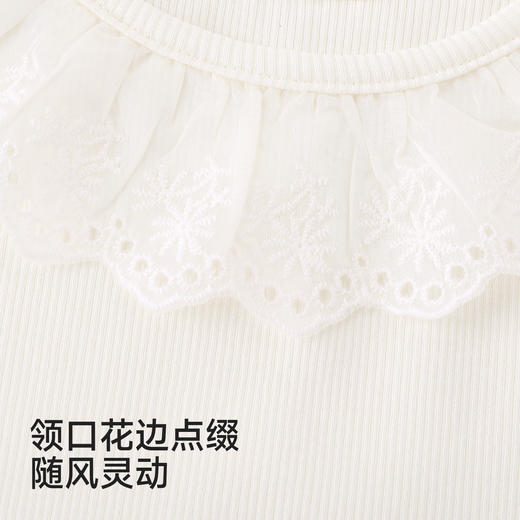 【高定系列】英氏儿童连衣裙女童夏季背心裙米白花苞裙可爱公主裙 商品图3