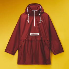 Napapijri 中性Martine Rose联名 Rainforest Axl 字母徽标贴片连帽雨衣 酒红色 NP0A4FI2R1E1