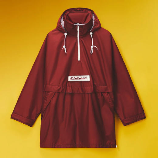 Napapijri 中性Martine Rose联名 Rainforest Axl 字母徽标贴片连帽雨衣 酒红色 NP0A4FI2R1E1 商品图0