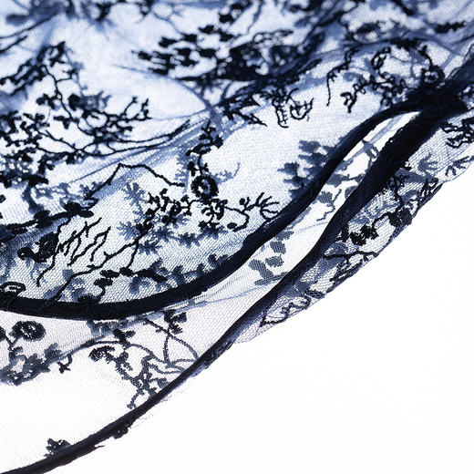 【林栖设计小店】浮花芳意|蓝色绣花肌理感新中式2026夏新款衬衣两件套1962118 商品图2