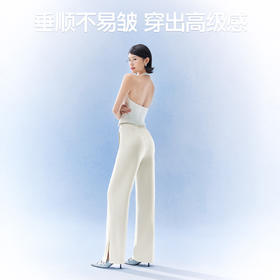 SIINSIIN冰皮开衩直筒裤★