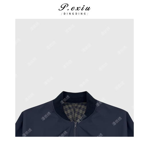 A008潘依绣丁丁宠粉美式复古细格子重磅双面穿外套 W-62631 商品图2