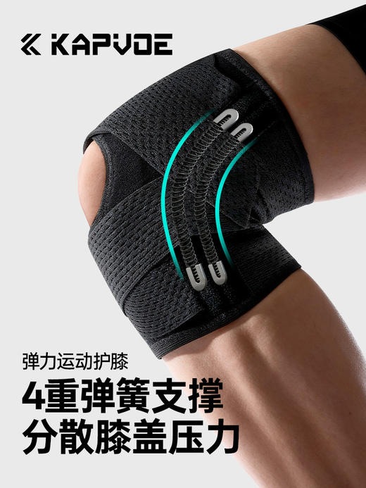 【专业运动护膝】卡普沃KAPVOE/运动护膝透气弹力绑带运动护膝男女半月板运动保护套 商品图3