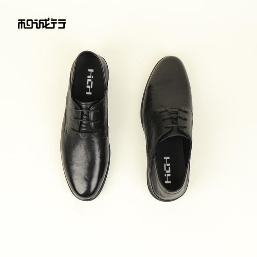 和诚行2026春季新款舒适休闲透气黑色软底英伦男式商务鞋0930268 商品图4