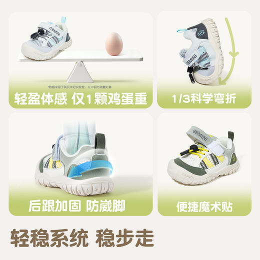 EBMINI英贝米尼儿童运动鞋2026春季新款男童休闲户外鞋魔术贴拼色女童鞋18-27 商品图3