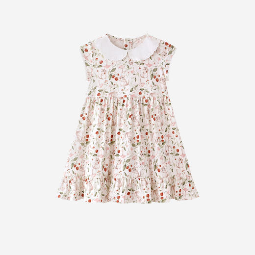 英氏儿童连衣裙女童夏季背心裙宝宝可爱娃娃领裙子纯棉日常裙 商品图4