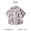 26CS44SDSA男装2026新款日系复古格纹衬衫做旧涂鸦设计感宽松短袖衬衣 商品缩略图5