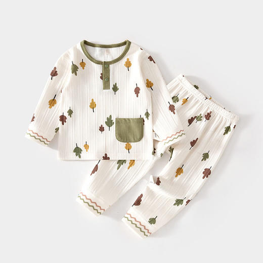 婴儿套装儿童春秋打底秋衣秋裤男女宝宝纯棉家居服印花提花两件套 商品图0