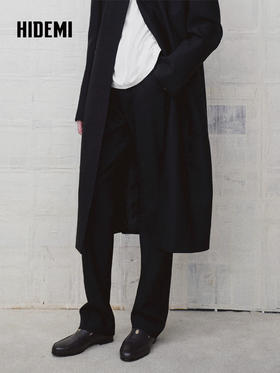 HIDEMI 绵羊毛经典立裁褶裥显瘦锥裤西裤长裤