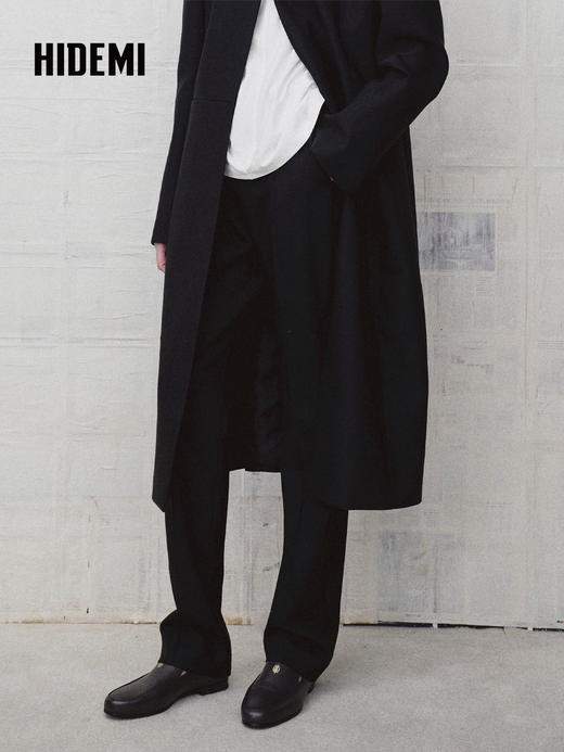 HIDEMI 绵羊毛经典立裁褶裥显瘦锥裤西裤长裤 商品图0