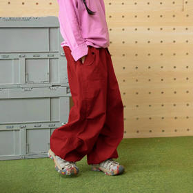 日系山本风工装裤！2026男童女童梭织长裤春夏新款轻薄透气速干登山裤子！