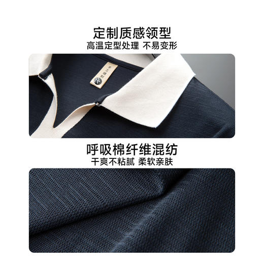 【DG】大依优型大码男装夏季拼色小V领翻领POLO衫商务休闲百搭棉质短袖300斤 商品图3