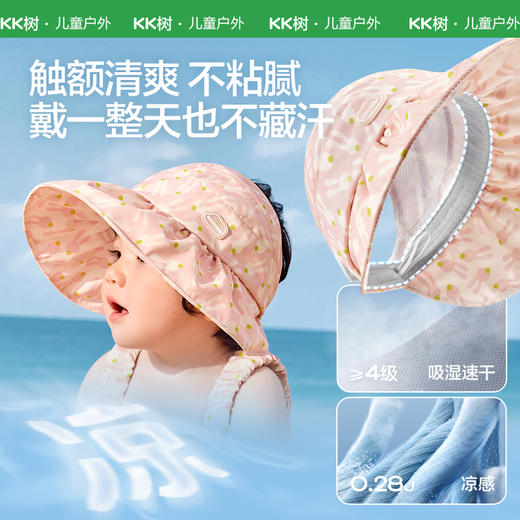 KK树宝宝贝壳防晒帽空顶婴儿遮阳帽男童女孩防紫外线大帽檐太阳帽小乐园贝壳帽 商品图3