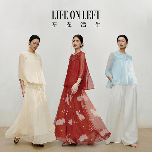 【林栖设计小店】手工钉花|优雅多色刺绣蕾丝镂空百褶2026夏新款真丝衫1962138 商品图9