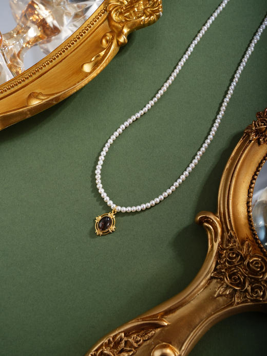 子佩集【玲珑御韵】银S925珍珠惜王妃项链【SGN1140006】椭圆双色2602 商品图4