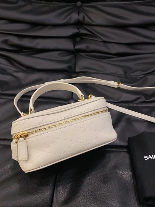ysl mini 白金 羊皮 菱格纹 化妆包 商品图1