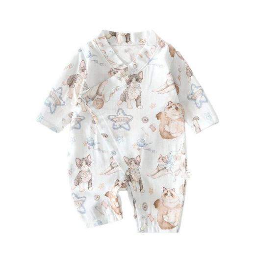 婴儿纱布连体衣宝宝夏款爬服长袖竹纤维哈衣儿童夏季空调服新生儿 商品图4
