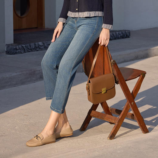 半身缘女裤 春季舒适百搭九分烟管牛仔裤261202M30120187 商品图4