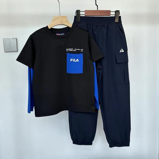 F022737新款拼色打底衫+工装裤柔软舒适组合儿童套装 商品图10