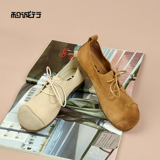 和诚行2026春季新款复古英伦风系带韩版百搭女式休闲鞋0810278 商品图4