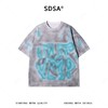 SDSA男装2026新款重磅做旧扎染短袖T恤蓝灰涂鸦设计感圆领上衣 商品缩略图0