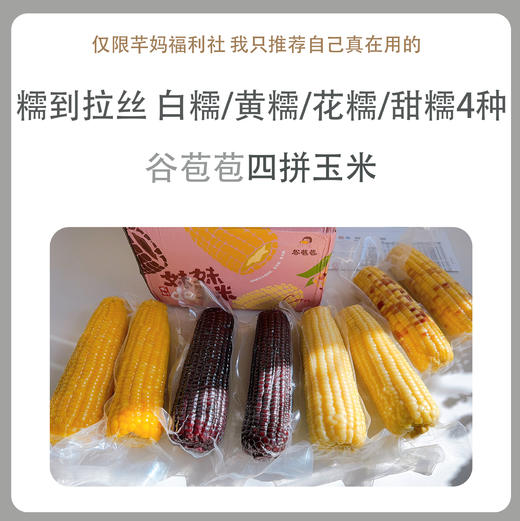 四拼玉米  花糯玉米/黑糯玉米/白糯玉米/黄糯玉米 8根 商品图0