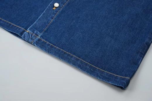 F022734早春新款后背植绒地球牛仔马甲衬衫 商品图9