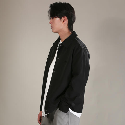 DRONKOO 2026 翻领左金属标暗竖条修身基础款薄夹克 商品图3