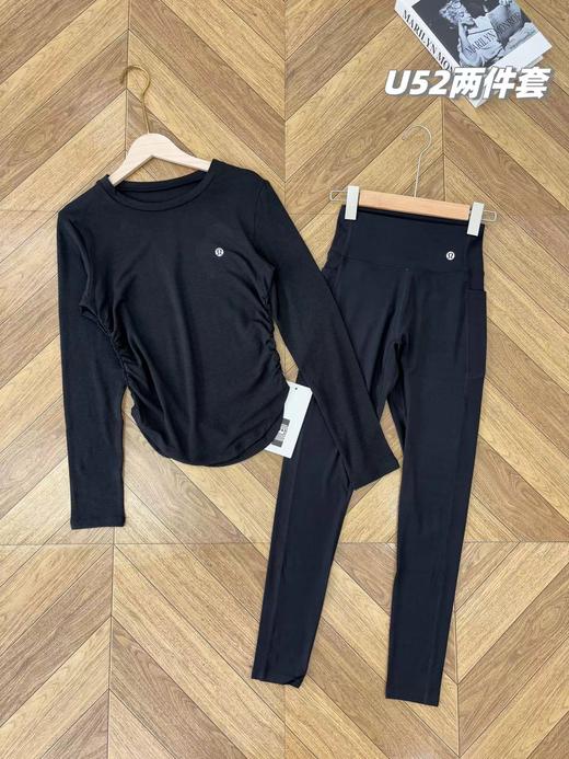 F022708新款双面云感塑型长袖T+瑜伽裤套装 商品图6